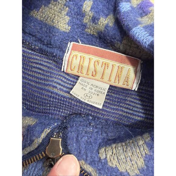 Vintage 80s 90s Marisa Christina Unisex Sweater Pullover Size Medium Aop Aztec - Picture 6 of 6